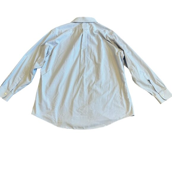 Brooks Brothers Classic Blue White Stripe Button-Down Dress Shirt Size 17.5 36 - Picture 6 of 12